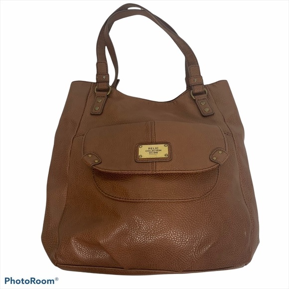 Relic by Fossil Vegan Tan Pebble Leather Blakely Hobo Tote Bag - Picture 2 of 16